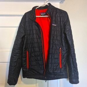 Patagonia Lightweight Puffy, Men's small, navy blue with orange interior